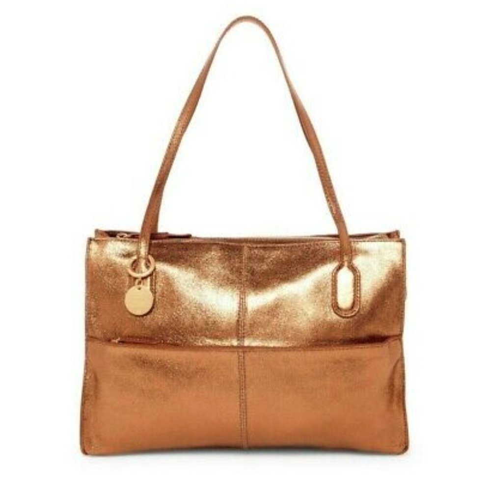 Hobo Friar Metallic Copper Leather Shoulder Bag Tote